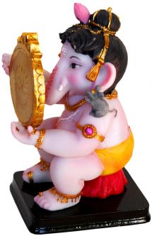 Baby Ganesh with Mirror 4.75"